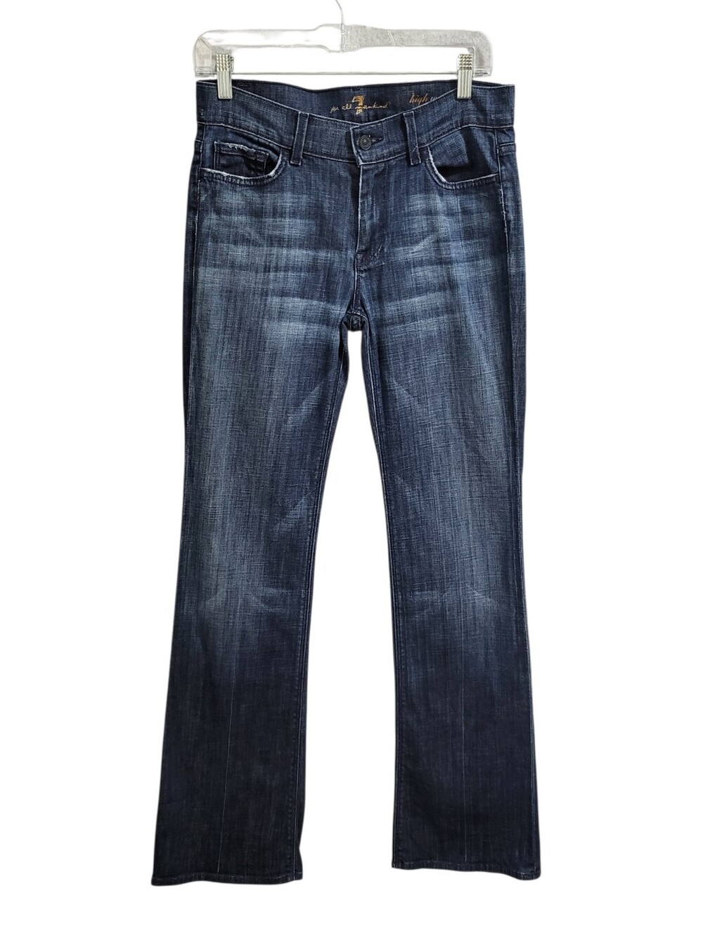7 For All Mankind Jeans Women's 28 High Rise Boot Cut Dark Blue Denim P344380S